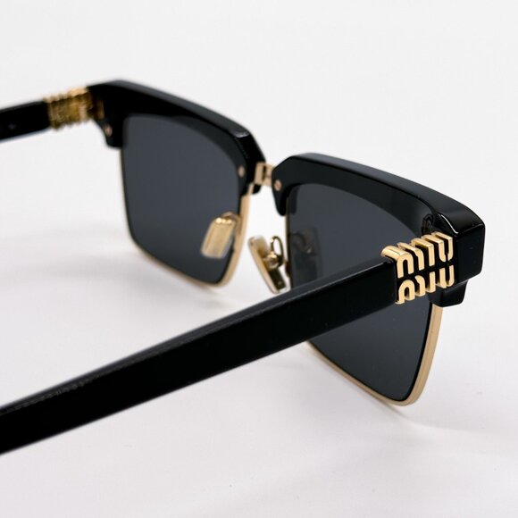 NEW MIU MIU MU10ZS 1AB5S0 WOMEN SUNGLASSES SMU 10Z 1AB5S0 BLACK EYEWEAR MU 10ZS - Picture 6 of 11